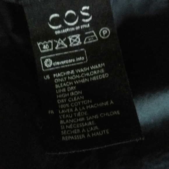 COS - soft cotton navy blue shirt dress - Picture 4 of 4